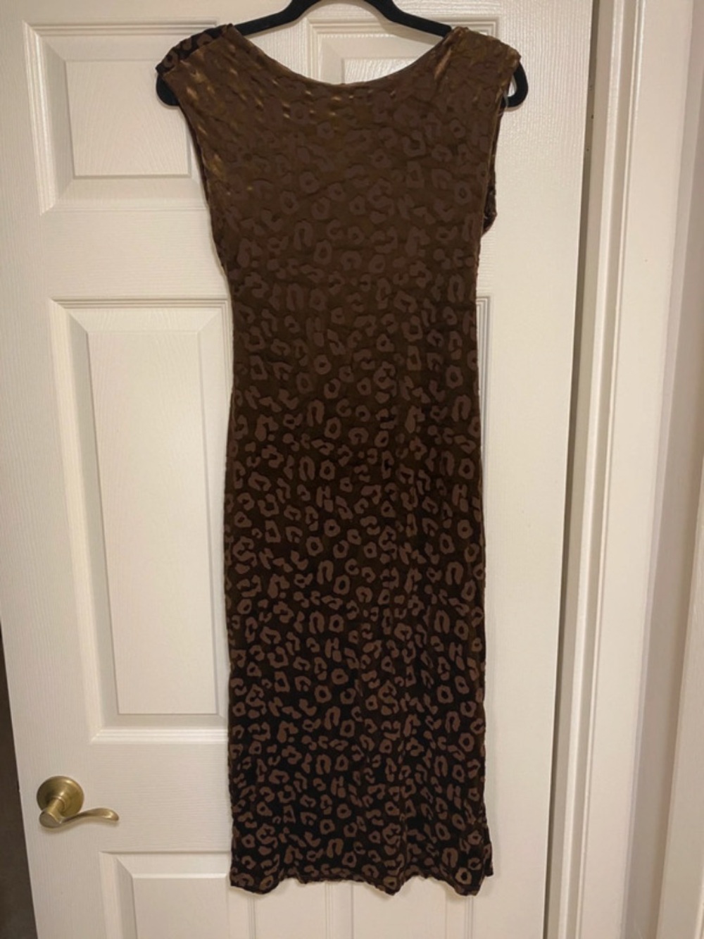 See You Monday Brown Leopard-Print Midi Dress